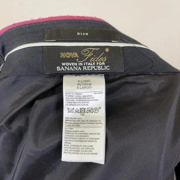 Banana Republic Italian Nova Fides Ryan Tapered Wool Trouser Burgundy - Picture 9 of 12